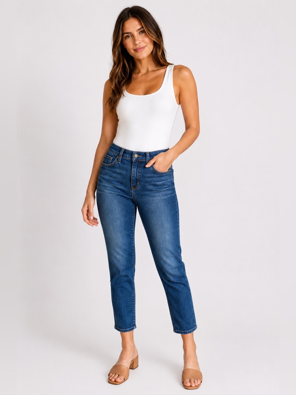 Joe’s Jeans Deanna High Water Slim Straight Crop Jeans Size 27 Premium Denim